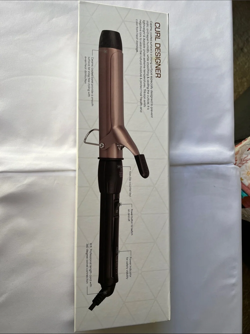 GEM Curl Designer 1¼" Ceramic Curling Iron - Rose Gold & Black - Picture 2 of 4